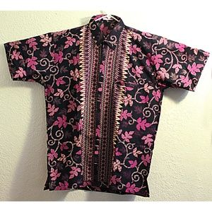 NWOT Men Indonesian Batik Short Sleeve Size XL